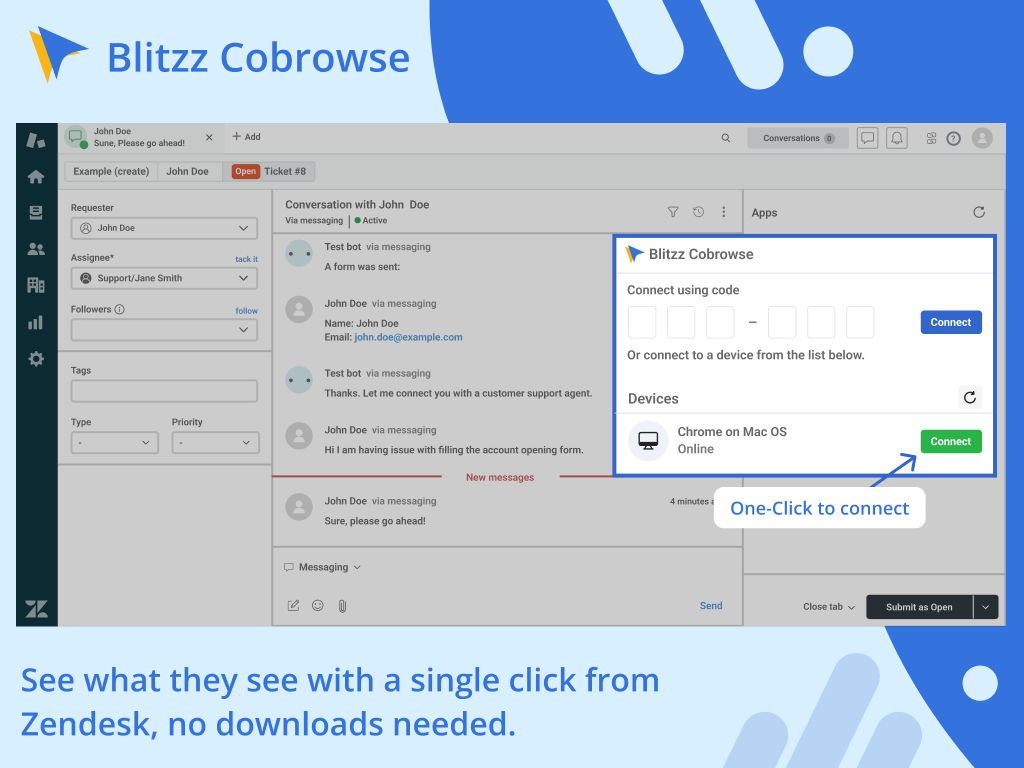 Cobrowse for Support by Blitzz screenshot 1